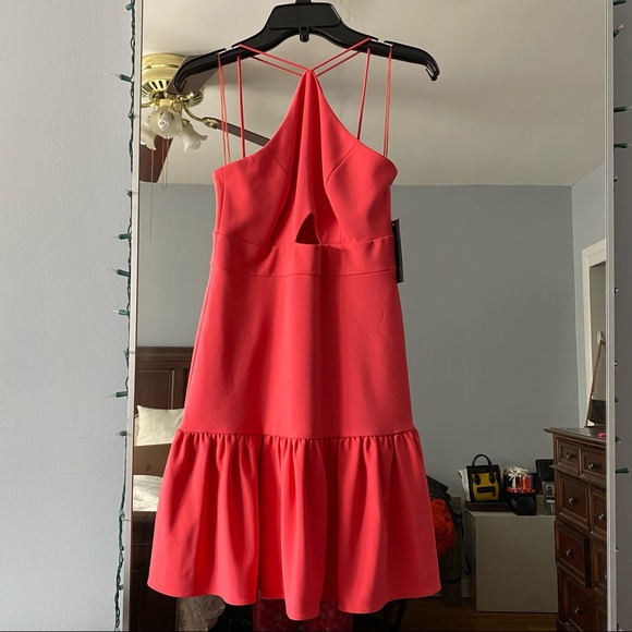 Aidan Mattox Coral Halter Dress - Picture 2 of 4